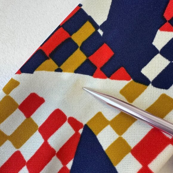 Alfred Weber 60s Vtg Dress Mod Size 8/S Geometric Multicolor Long Sleeve Gogo - Picture 6 of 16